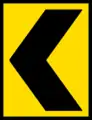 Keep left curve chevron sign