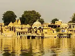 Chhatris in Gadisar Lake