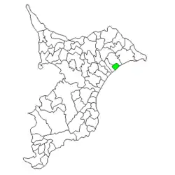 Location of Nozaka in Chiba Prefecture