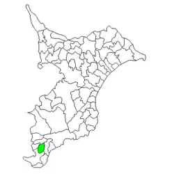 Location of Miyoshi in Chiba Prefecture