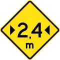 Width restriction ahead (2.4 metres (7.9&nbsp;ft))