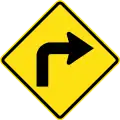 Sharp curve to right