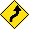 Double curve first to right