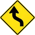 Double curve first to left
