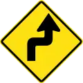 Sharp Double curve first to right