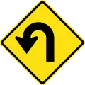 Hairpin curve to left