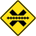 Railway crossing ahead without gates or barriers
