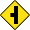 Minor road ahead on left