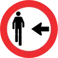 Pedestrians walk on your left