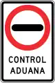 Stop for customs checkpoint