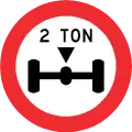 Weight restriction (2 tonnes per axle)