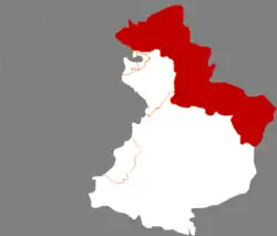 Location of the county within Yingkou