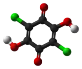 Ball-and-stick model of chloranilic acid