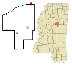 Location of Mathiston, Mississippi