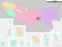 Location of Chōfu in Tokyo Metropolis