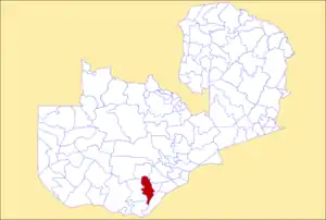 District location in Zambia