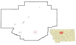 Location of Geraldine, Montana