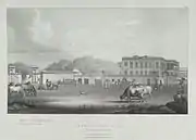 An 1833 Lithograph of the Sadr Diwāni Adālat, the Chief Civil Court for Indians, on Chowringhee Road, Calcutta.