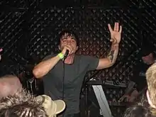 Cage performing a live show at the Triple Rock Social Club, Minneapolis, in 2009