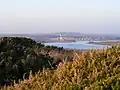 Christchurch from Hengistbury Head, across the harbour