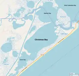 Map of Follet's Island and Christmas Bay