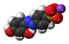 Space-filling model of chrysoine resorcinol as a sodium salt