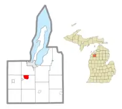 Location within Grand Traverse County