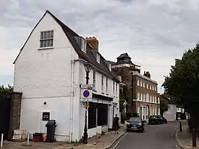 Church Street from the north, with the former post office, 18th century