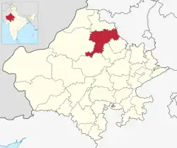 Location of Churu district in Rajasthan