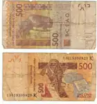 500 West African CFA francs.