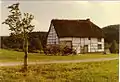 Old type, same structure, forage barn left (outside museum of Awenne, Saint-Hubert)