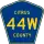 County Road 44W marker