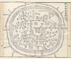An map of early modern Songjiang (1818) showing the importance of its many canals