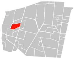 Location of Ciudad de los Deportes (in red) within Benito Juárez borough