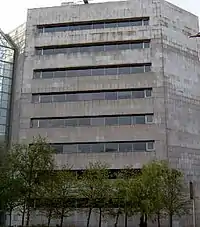 Side view of one of the office buildings.