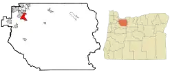 Location in Oregon