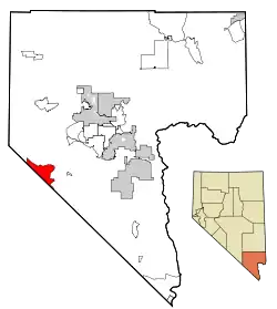 Location of Sandy Valley in Clark County, Nevada