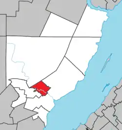 Location within Charlevoix-Est RCM.