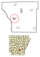 Location of Kingsland in Cleveland County, Arkansas.