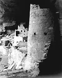 Round tower, Cliff Palace in 1941.Photograph by Ansel Adams