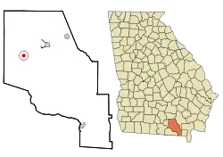 Location in Clinch County and the state of Georgia