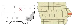 Location of Charlotte, Iowa