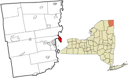 Location in Clinton County and the state of New York.