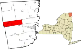 Location in Clinton County and the state of New York.