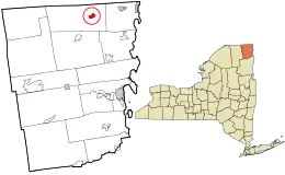 Location in Clinton County and the state of New York.