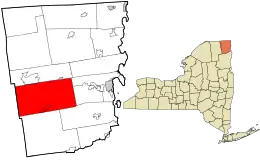 Location in Clinton County and the state of New York.