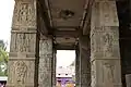 Close up view of pillars at the entrance in the Nanjundeshwara Temple, Nanjangudu