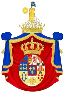 Prince Alfonso's arms as Count of Caserta c.1840-1886