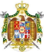 Arms of Napoleon I and Napoleon II, as Kings of Italy.