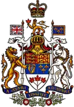 The official depiction of the Arms of Canada as painted in 1957 by Allan Beddoe